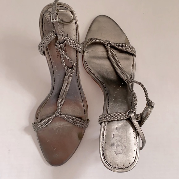 Richard Tyler women’s braided strappy anthracite grey high heel shoe - size 10 - Picture 5 of 7